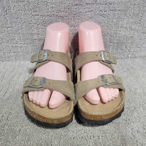Birkenstock Sydney Unisex Size EU 37 US L6 M4 Vegan Taupe Slides Slip-On Sandals - Picture 2 of 13